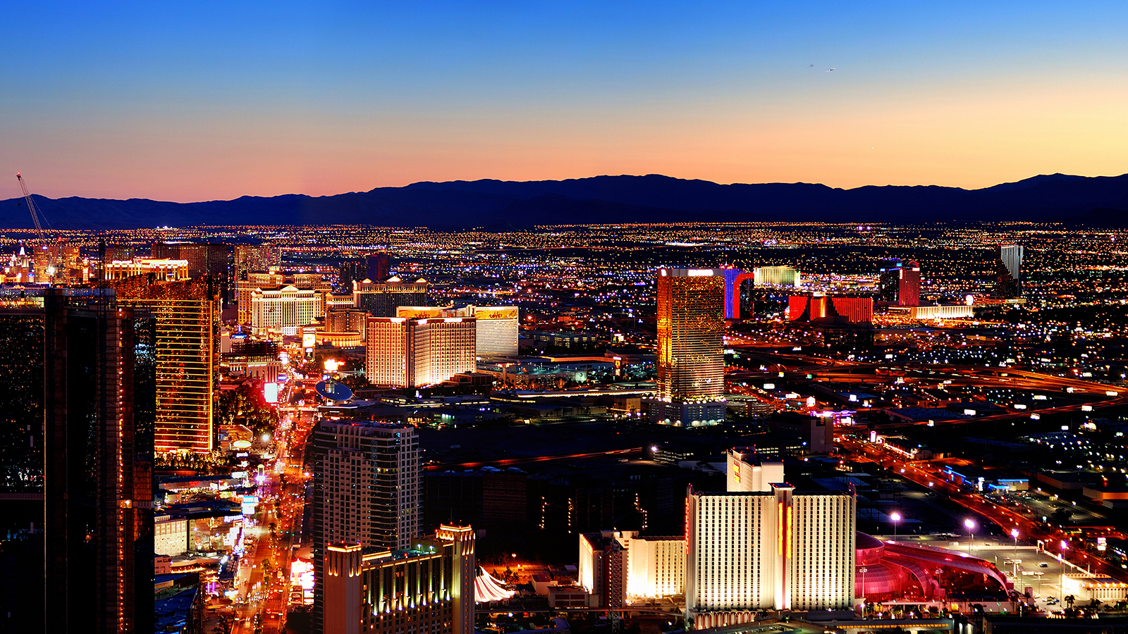 City lights in Las Vegas Nevada