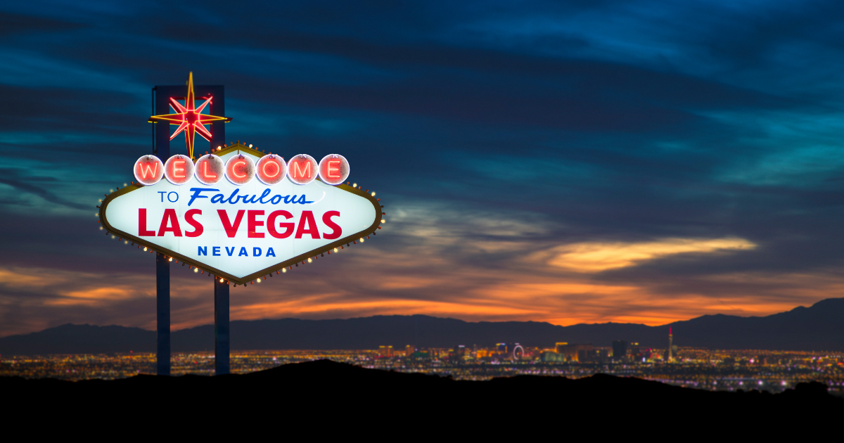 Welcome to Fabulous Las Vegas Nevada sign illuminated against twilight sky
